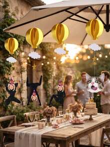 Personalized Custom Photo Party Swirl Banners - Hot Air Balloon Cloud Star Hanging Decor, DIY Text/Photo Customization For Birthday, Wedding, Home/Outdoor Parties, Unique Festival Gift For Adults, Pet Lover(Includes Cat/Human Photo Cutouts) - Multicolor - View 6