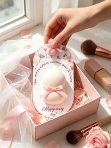 Custom Floral Card Packaging Paper, Gourd-Shaped Makeup Sponge, Customized Makeup Sponge Packaging Card, Soft Wet/Dry Cosmetic Sponge, Bridesmaid Gift, Wedding Favor, Birthday Gift, Mother's Day Gift - Multicolor - View 5