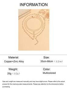 4pcs/Set Fashionable Design Faux Pearl Handmade Y-Shaped Long Necklace Elegant Virgin Mary Exquisite Gold Cross Pendant Women's Neck Jewelry Necklace Suitable For Daily Wear Chain Length Cut By Sections Not Fixed - Multicolor - View 5