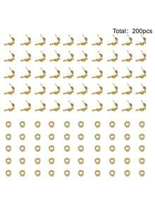 200pcs Connection Ring Set, Including 100pcs Of Buckle And 100pcs Of Positioning Beads, Suitable For Jewelry Making, Bracelet Necklace Connectors - Multicolor - View 11