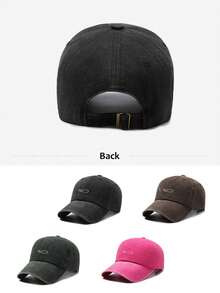 Ueasy Low Battery Print Baseball Cap, Washed Distressed Vintage Dad Hat, Unisex Soft Top Adjustable Couple Hat, Outdoor Casual Cap, Spring/Autumn - Multicolor - View 7
