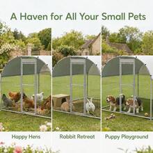 Heavy-Duty Walk-In Chicken Run With Galvanized Steel Frame – UV-Resistant Cover, Lockable Door, Quick-Assembly Poultry Enclosure For Chickens, Ducks, Rabbits & Guinea Pigs – Ideal For Backyard, Garden Or Lawn Use – Sturdy, Weather-Resistant Small Ani - 3x8m - View 10