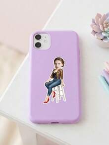 14/20/44pc Custom Face Leopard Print Jacket High Stool Sitting Pose Scrapbook Stickers, Denim Red High Heels Die-Cut Sticker, Journal Album Keepsake Decorative Accessories,Birthday Party Favor,Girlfriends' Afternoon Tea Party Decor - Multicolor - View 4