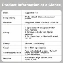 LIFEBEE Wireless Earbuds With Multi-Function Display Screen, Bluetooth Headphones To Check Time/Battery Level Of Earbuds & Charging Case, Customizable Wallpaper - one-size - View 12