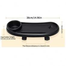 1 pieza Bandeja negra para cochecito de bebé, accesorio universal para cochecito desmontable para comer, apta para uso diario y salidas - Negro - Ver 3