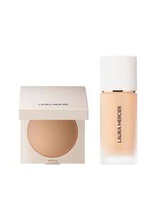 Laura Mercier [Bundle] Real Flawless Luminous Perfecting Pressed Powder Medium 7.5 G + Real Flawless Weightless Perfecting Waterproof Foundation 1N2 Vanille 30 Ml - Medium+1N2 Vanille - View 1