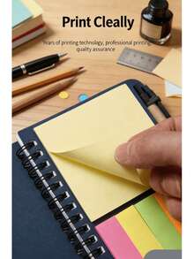 Aesthetic Kraft Paper Cover Spiral Notebook With Pen, 5-Color Sticky Notes And Index Tabs Set, Lined Pages Office And Study Notebook, Inspirational "Thank You" Journal, Compact Desktop Stationery Organizer, Portable Daily Work And Study Memo Planner, Smart Notebook, Stationery Store, School Supplies Labels, School, A4 Smart Notebook, Learning Supplies, School Subjects, Notebook, Binder, Sticky Notes, Cute Sticky Notes Set, Sticky Notes, Cute Sticky Notes, Sticky Notes Dispenser, Random Color Shipment - Multicolor - View 11