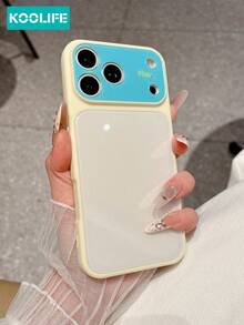 KOOLIFE 1件多巴胺色塊防震全包手機殼,適用於 iPhone 18 Pro Max、16 Pro Max、15 Pro Max、17 Pro、13、14 Pro Max - 藍+白 - 查看 2