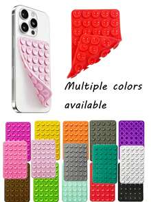 2pcs Silicone Adhesive Phone Stand, Non-Slip Silicone Adhesive Phone Stand, Phone Case Stand, Hands-Free Phone Accessory, Selfie And Video Stand, Multi-Function Phone Accessory, Suitable For All Models - Multicolor - View 2