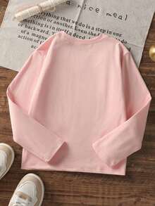 Girls Long Sleeve T-Shirt, Cute Soda Can Floral Graphic Casual Top For Fall - Pink - View 4