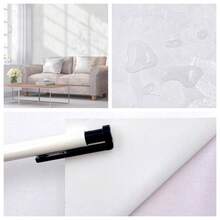 1 Roll White Embossed Subtle Rose Wallpaper, Peel And Stick Tone-On-Tone Floral Wall Sticker, Removable Self Adhesive Textured Hidden Flower Wall Mural, Waterproof Minimalist Neutral Decor For Bedroom Kitchen Bathroom Cabinet - White Roses - View 2