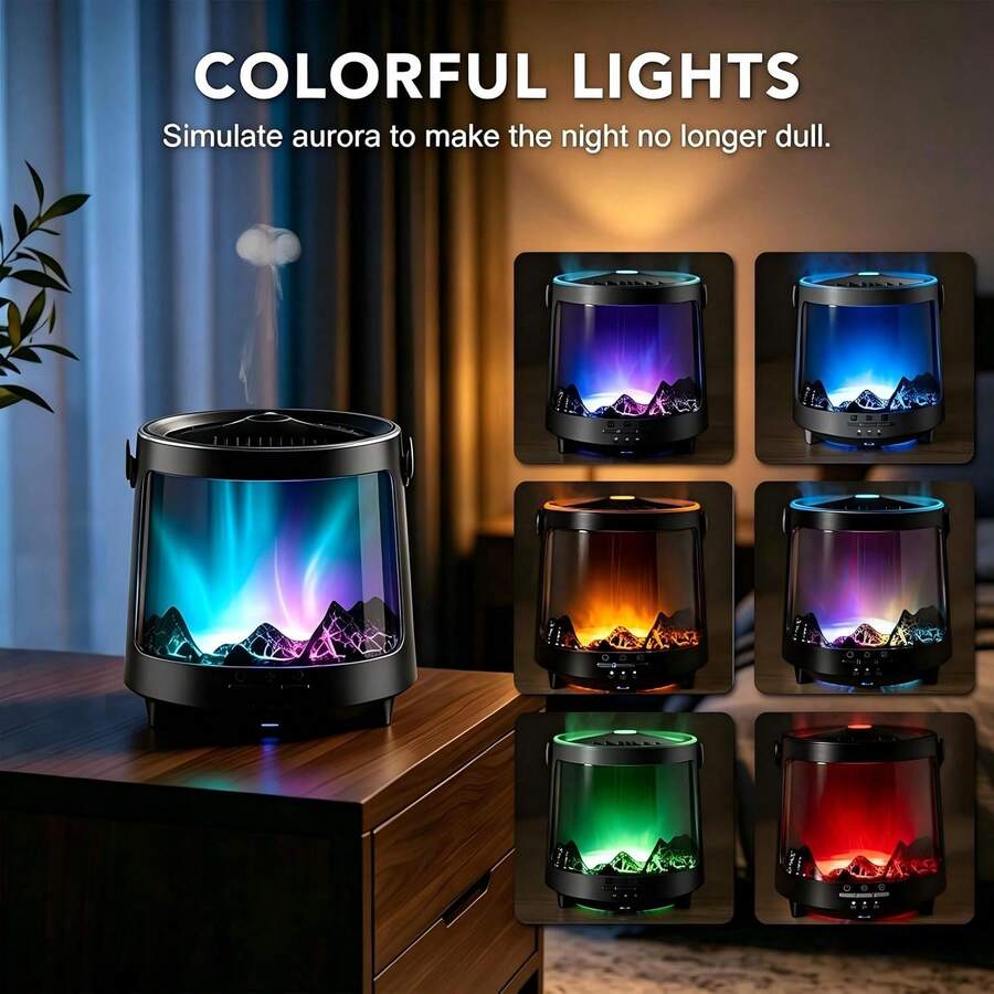 ENSSU 300ML Ultrasonic Aurora Essential Oil Diffuser, Jellyfish Shaped 7-Color Light Aromatherapy Machine, Cool Mist Humidifier, Timer And Smart Waterless Auto-Off Function, Suitable For Home Bedroom Office Yoga Aromatherapy Humidifier, Home Decor, Ideal Gift