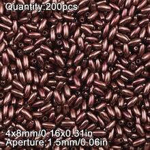 100/200pcs Mixed Color Oval Acrylic Beads, Handmade DIY Jewelry Making Beaded Bracelet Necklace Materials Accessories - Oval Shuttle Bead - View 19