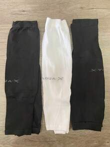 2pcs Black 1pc White Women's Fashion Minimalist Sun Protection UV-Resistant Moisture-Wicking Elastic Ice Silk Fabric Solid Color - 2 Black 1 White - View 3