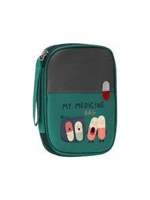 Portable Medical Bag With "My Medicine Bag" And Pill Pattern, Compact First Aid Kit, Portable Storage Pouch For Camping - Multicolor - View 19