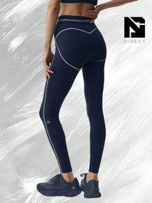 Airbrush High-Waist 7/8 Heart Throb Legging - Navy/White - 查看 2