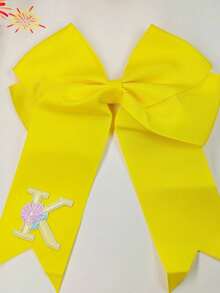 1pc 26 English Letters Girl Back To School Season Polyester Bow Edge Hair Clip, Versatile Hair Accessory For School Daily Wear - Multicolor - View 13