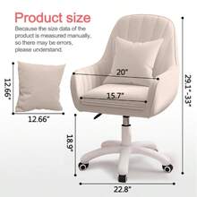 Bonitas sillas de oficina para el hogar, sillas de trabajo ajustables, sillas de oficina modernas, sillas de maquillaje, sillas de computadora giratorias de 360°, sillas de respaldo medio, sillas para sala de estar - Blanco - Ver 9
