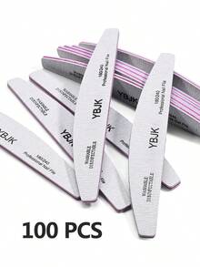 YBJK Paket berisi 10 kikir kuku profesional berbentuk setengah bulan (kekasaran 180/240) - Grey - View 11