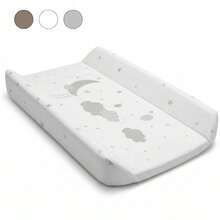 BATHBY Cambiador Acolchado para Bebé | Colchón Cambiador Impermeable con Bordes de Protección| Suave, Fácil de Limpiar y Antideslizante | Diseño Estrellas y Luna | Entrega en 48-72h - Blanco con Estrellas - Ver 10