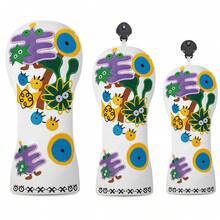 Fresh White Abstract Graffiti Wooden Putter Headcover - Premium Durable Protective Gear | Suitable For Young Artistic Golfers And Creative Style Seekers - Multicolor - View 2