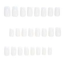 24 Stück French Manicure Nagelaufkleber, cremeweiße French Tip kurze quadratische Nagelaufkleber, weiche Gel Kunstnägel, Soak-Off Acryl Nagelverlängerungen - Verschiedenfarbig - Übersicht 9
