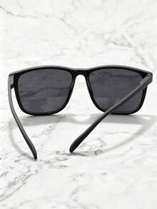1 Pair Matte Black Square Frame Versatile Outdoor Accessories Daily Wear Simple Elegant Decorative Glasses - 彩色 - 查看 4