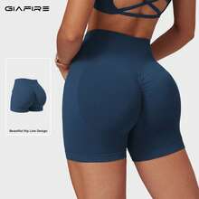 Women's Knitted High Elasticity Sports Shorts, Butt-Lifting Design, Perfect For Sports And Exercise - Navy - View 7