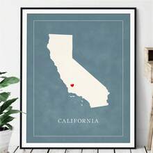 1 buah Cetakan California Kustom Tanpa Bingkai: Seni Kota Asal yang Dipersonalisasi dengan Gambar Hati di Atas Kota Mana Pun - tanpa bingkai - View 8