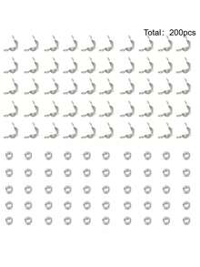 200pcs Connection Ring Set, Including 100pcs Of Buckle And 100pcs Of Positioning Beads, Suitable For Jewelry Making, Bracelet Necklace Connectors - Multicolor - View 12
