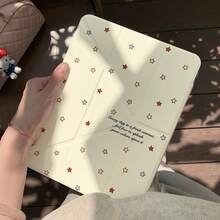 Korean Style INS Colorful Star Red Apple Tablet Protective Case Compatible With Apple 11th Gen Minimalist 10th Gen Tablet Protective Case With Pencil Slot Air 82026 New Pro 11 Fashion Mini 7 Cute Air 7/6 Snap Closure 11 Inch Girls Tablet Protective Cover Boys Tablet Protective Case - Beige - View 2