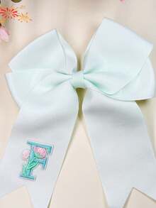 1pc 26 English Letters Girl Back To School Season Polyester Bow Edge Hair Clip, Versatile Hair Accessory For School Daily Wear - Multicolor - View 24