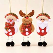 Elderly Man + Snowman + Reindeer + Bear 4 Styles Christmas Decoration Items Elderly Man Small Hanging Ornament Christmas Tree Accessory Fabric Small Hanging Decor - Plush Keychain - View 15