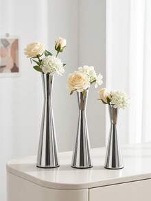 Vase/Small Vase, Elegant Metal Vase, Metal Structure - No Need To Worry About Falling, Perfect Home Decor. Cone-Shaped Vase Suitable For Wedding Table Centerpiece, Candlelight Dinner Table Decor, Room Decor, Gift For Good Friends - Elegant Style - View 6
