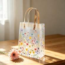 Set de envoltorio de regalo con mariposas florales en acuarela, 6 bolsas de regalo transparentes + 6 papeles de envoltorio a juego, combinación de envoltorio de regalo, adecuado para boda, cumpleaños, despedida de soltera, regalos de fiesta, regalos de vacaciones - Multicolor - Ver 12