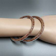 2pcs/Set Gelang Jelly Gaya Vintage Kembali ke Sekolah, Tabung Tipis 5mm dengan Hiasan Berlian Imitasi Berkilau, Pilihan Warna Beragam, Aksesori Perjalanan DIY untuk Menata Ulang - 2 buah/set Berlian imitasi - View 18