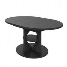 Extendable Dining Table With Storage, 110–150 Cm, Wood/Black Finish, Max Load 60 Kg, Round To Oval - 黑色 - 查看 8