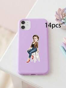 14/20/44pc Custom Face Leopard Print Jacket High Stool Sitting Pose Scrapbook Stickers, Denim Red High Heels Die-Cut Sticker, Journal Album Keepsake Decorative Accessories,Birthday Party Favor,Girlfriends' Afternoon Tea Party Decor - Multicolor - View 9