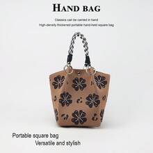 1pc Floral Large Capacity Lightweight Handbag, Suitable For Commuting, School, Travel, Portable Matching With Clothes, All Seasons - Multicolor - View 13
