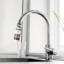 11pcs 6-Layer Filtration Faucet Water Purifier Set (1 Filter Head + 10 Filter Cartridges), Anti-Splash High Pressure Water-Saving Nozzle, 360° Rotatable Kitchen Bathroom Sink Water Purifier, Suitable For Home Dishwashing, Vegetables, Rice, Etc. - Swivel Faucet Filter - View 4
