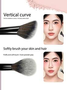 1pc Angled Foundation Brush With Sloped Bristles, Large Curved Surface Area For Efficient Makeup Application And Contouring,Giveaways - Multicolor - View 11