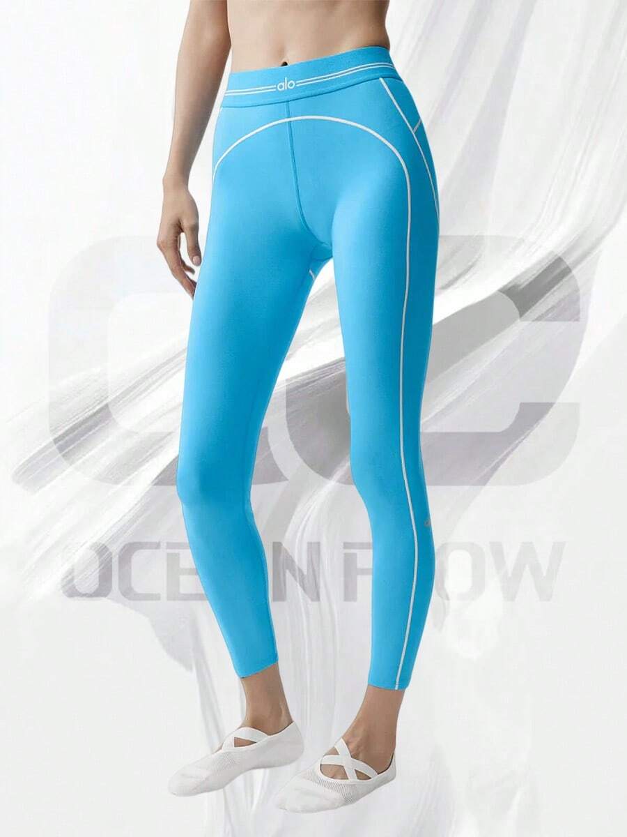 Airbrush High-Waist 7/8 Heart Throb Legging - 天藍色/白色 - 查看 1