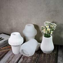DIY Resin Casting Mold, Nordic Luxury Striped Vase Silicone Mold, Home Decor Ornament - Nordic Striped Vase Mold-b - View 5