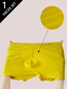 Norcotton 1pc Men's Yellow Pure Cotton Boxer Shorts - Yellow - View 7