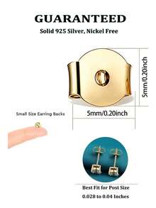 1/2/6/10pcs 925 Sterling Silver Hypoallergenic Earring Backs, Prevent Ear Stud Blockage, Suitable For Daily Wear - Earring Backs - View 5