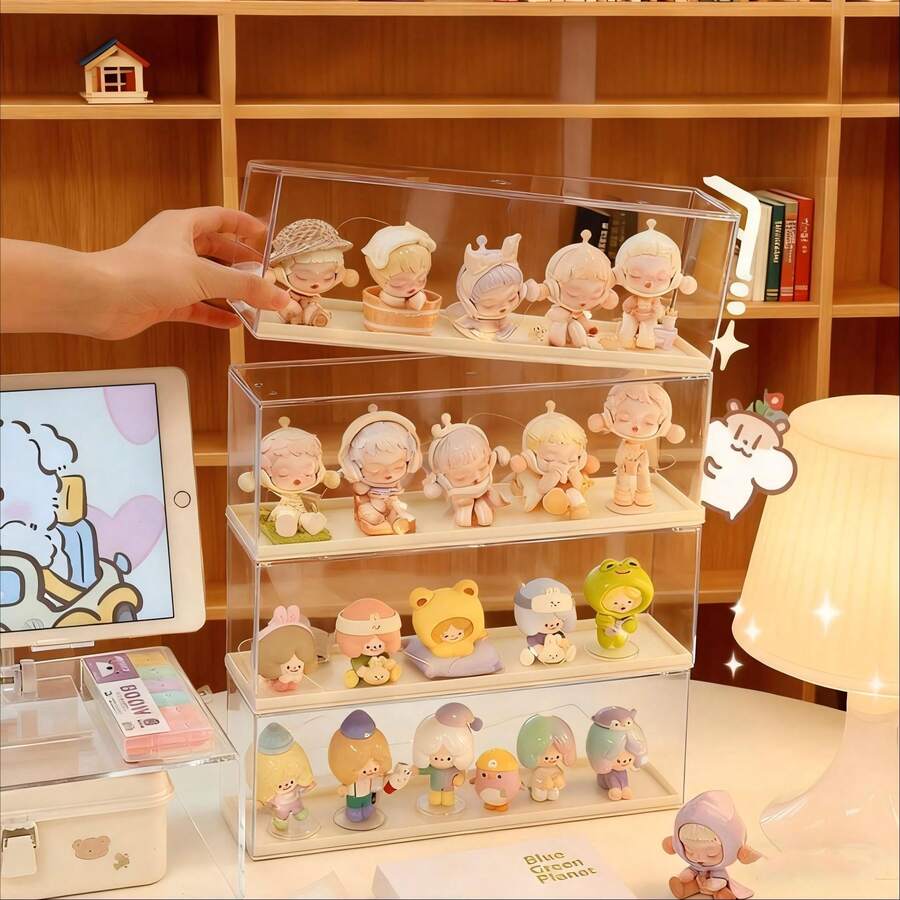 Kotak Display Akrilik untuk Penyimpanan Figur, Stand Display Transparan Anti Debu untuk Ruang Tamu dan Penyimpanan Rumah - kotak penyimpanan - View 1