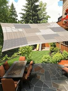 1pc Modern Minimalist Design Printed Pattern Sunshade Cloth, 2D Flat Print Outdoor Camping Tent, Awning And Canopy, Washable, Suitable For Various Scenes Such As Garden, Camping, Beach, Without Frame - Apricot - View 8
