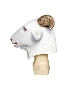 1pc Halloween Simulation Goat Latex Mask Animal Party Funny Cosplay Props - Multicolor - View 3
