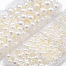 10-200pcs Beige Large Hole Faux Pearl Acrylic Beads DIY Jewelry Making Bracelet, Necklace, Keychain Pendant Other Handicraft Material Accessories - Large Hole Faux Pearl - View 4