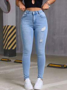 Women Jeans - Baby Blue - View 5